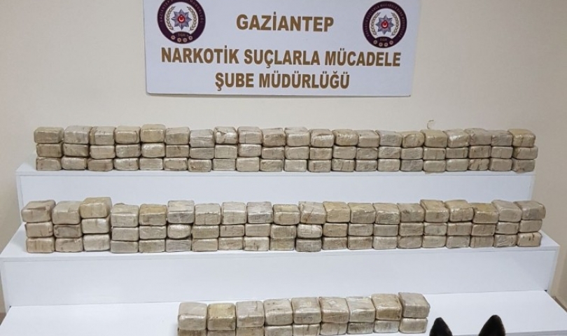 Gaziantep’te 72 kilo eroin ele geçirildi