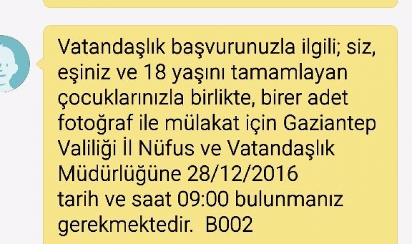 Gaziantep'te Suriyelilere vatandaşlık verilmeye başlandı