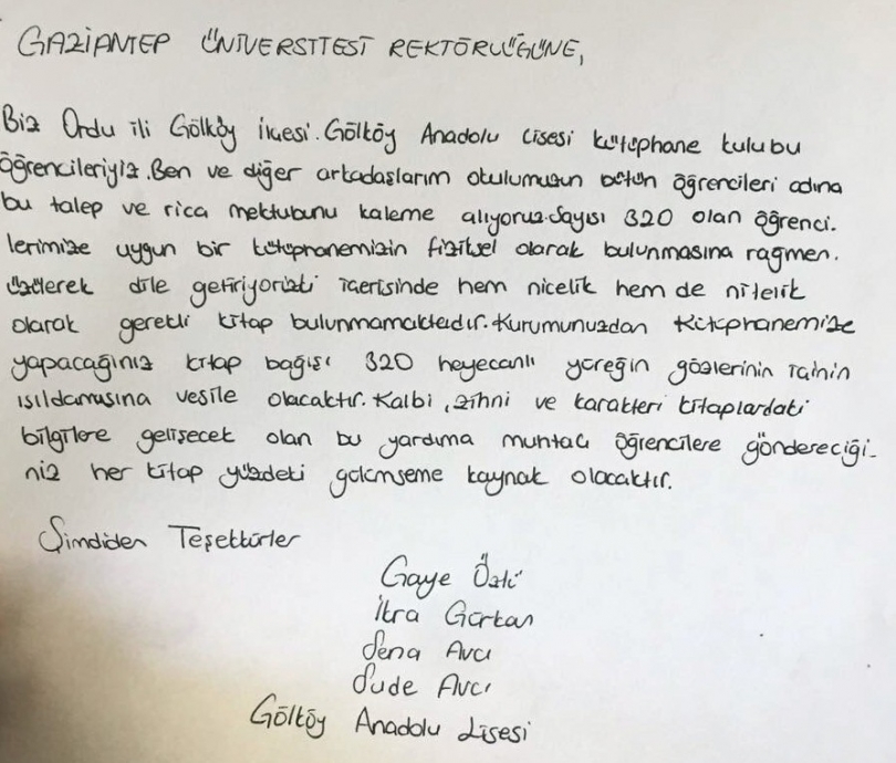 Rektöre mektup yazdılar, hayalleri gerçek oldu