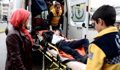 Okuldan kaçmaya çalışırken yaralandı