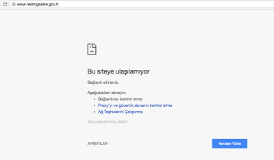 Resmi Gazete sitesi son KHK'den sonra çöktü