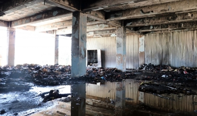 Gaziantep’te yanan fabrikaya girenler şok eden tahribatla karşılaştı