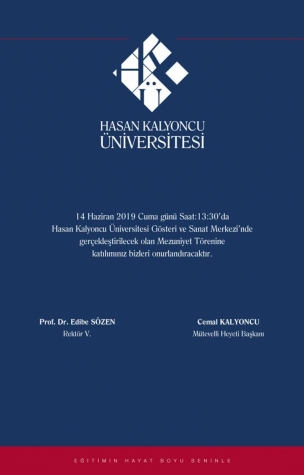 Hasan Kalyoncu Üniversitesi V. Mezuniyet Töreni