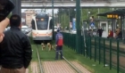 Tramvaya kurt köpeği eskortu